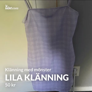 Lila klänning  - Lila klänning med vitt rutigt mönster. Sitter tight och slutar lite över knäna. Aldrig använt bra skick. Storlek xs.