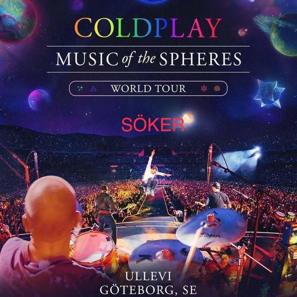 Hej! Jag och mina två kompisar söker tre stycken Coldplay biljetter, då vi blev av med våra. Helst ståplats, men om det finns sittplats tar vi såklart det med. Datum spelar ingen roll. Max pris: 3000kr totalt.  Tack på förhand☺️. Övrigt.