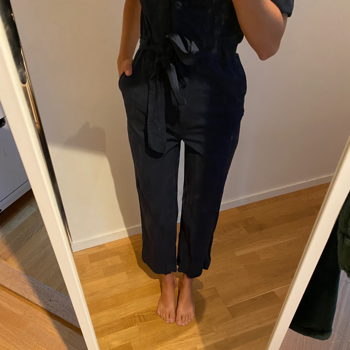 Marinblå jumpsuit - 90