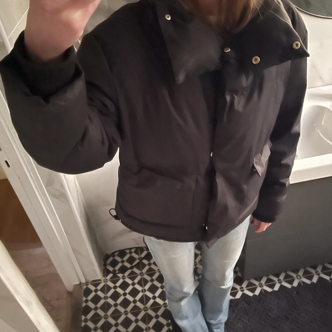 Svart pufferjacka - 90