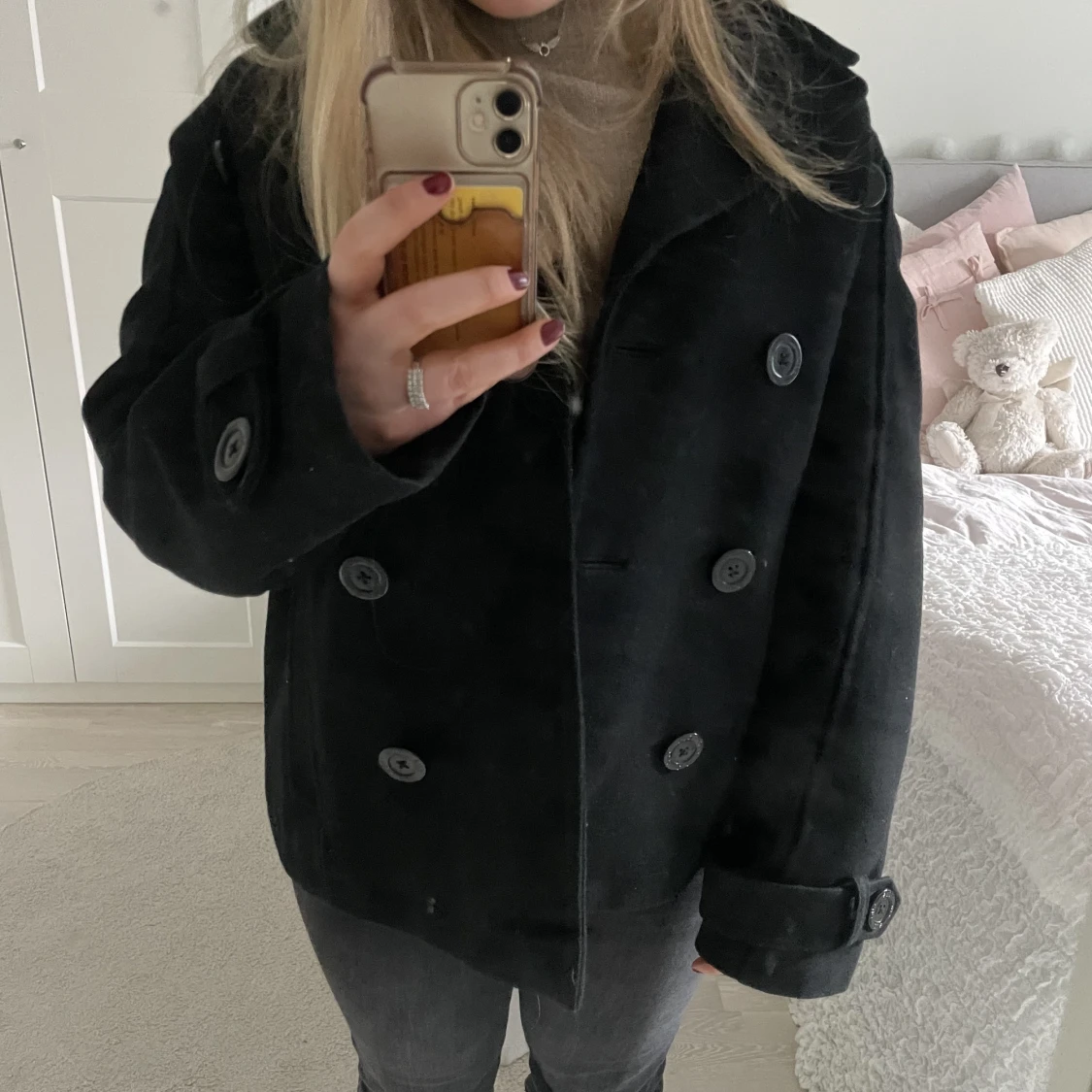 Kort svart kappa - 90