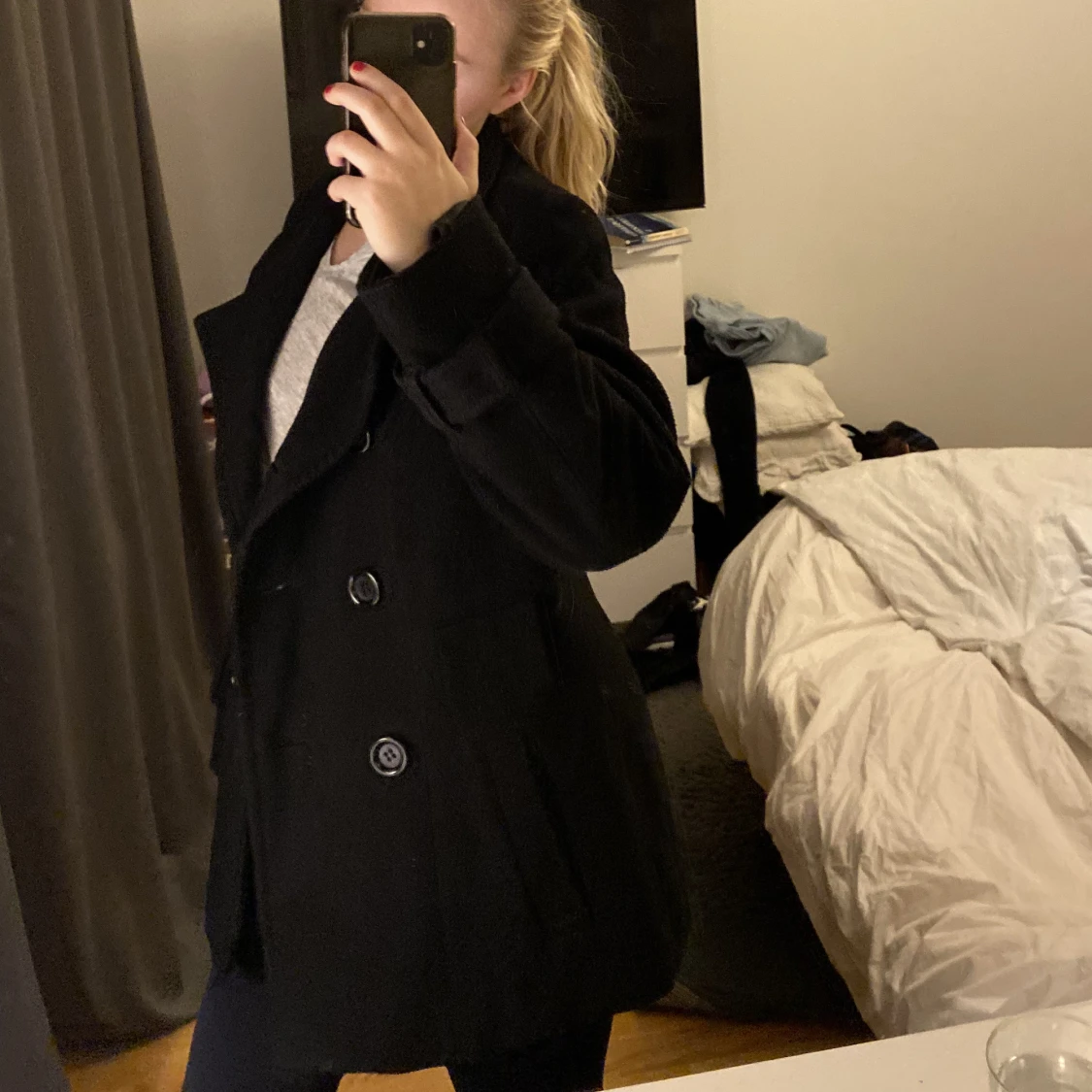 Kort svart kappa - 90