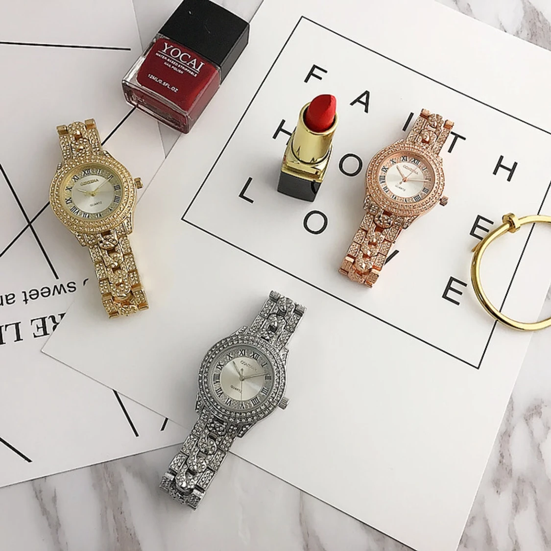 Super Häftig Dam Strass Klocka 