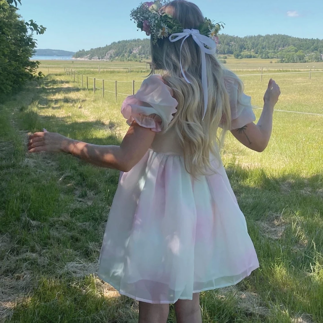 Sommar klänning puffig - 90