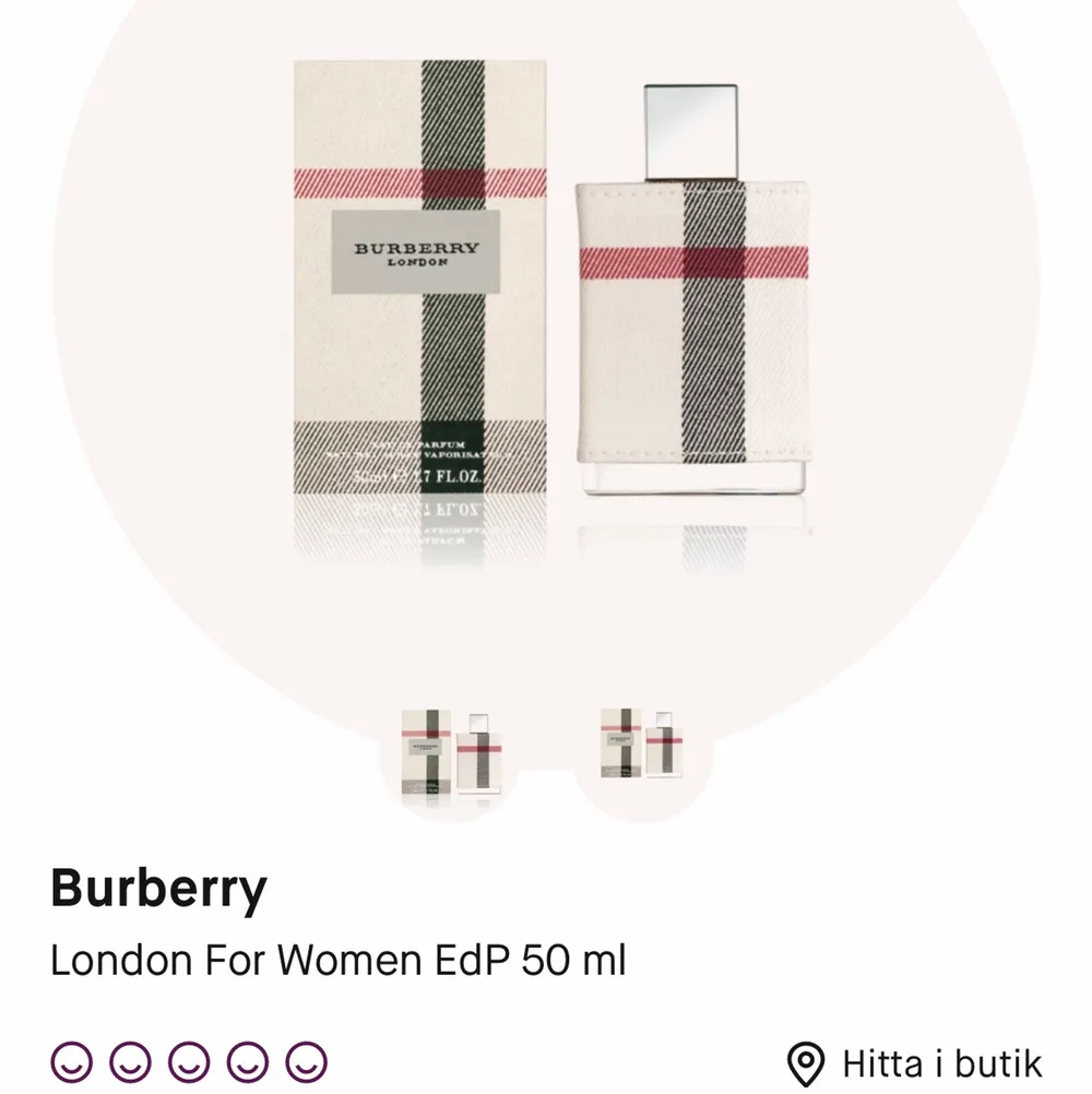 Säljer denna parfym från Burberry london .  Aldrig använt köptes för 2 årsen från kicks för 790kr men säljer för 400kr. Övrigt.