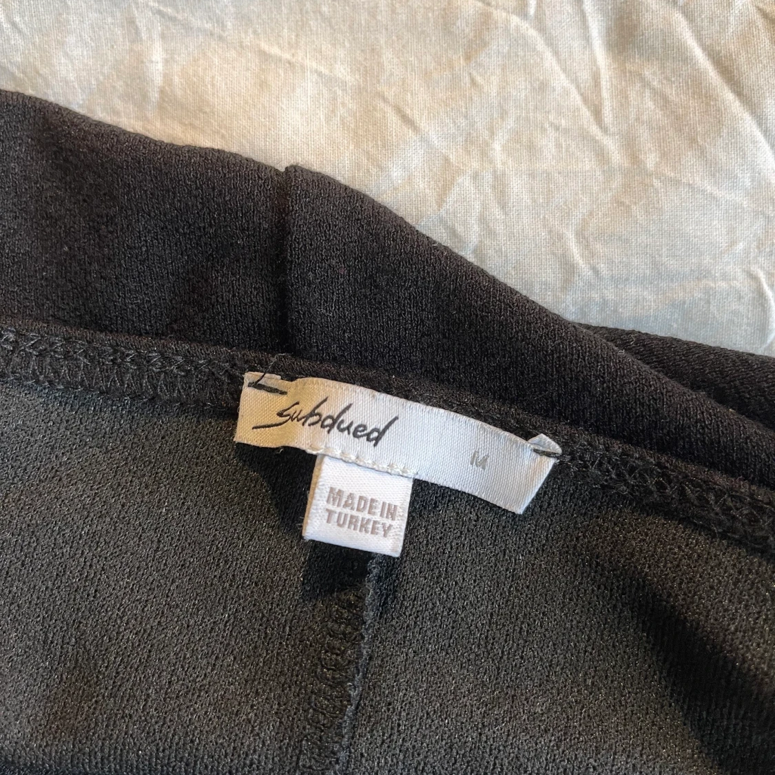 Subdued halter black leather top M - 91