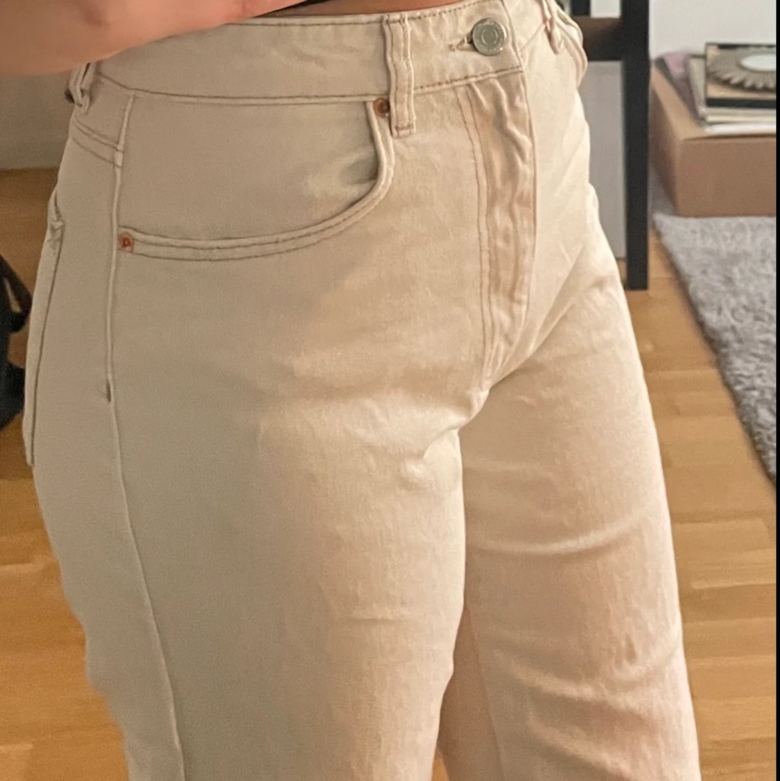 Smutsvita/beiga jeans  - 90