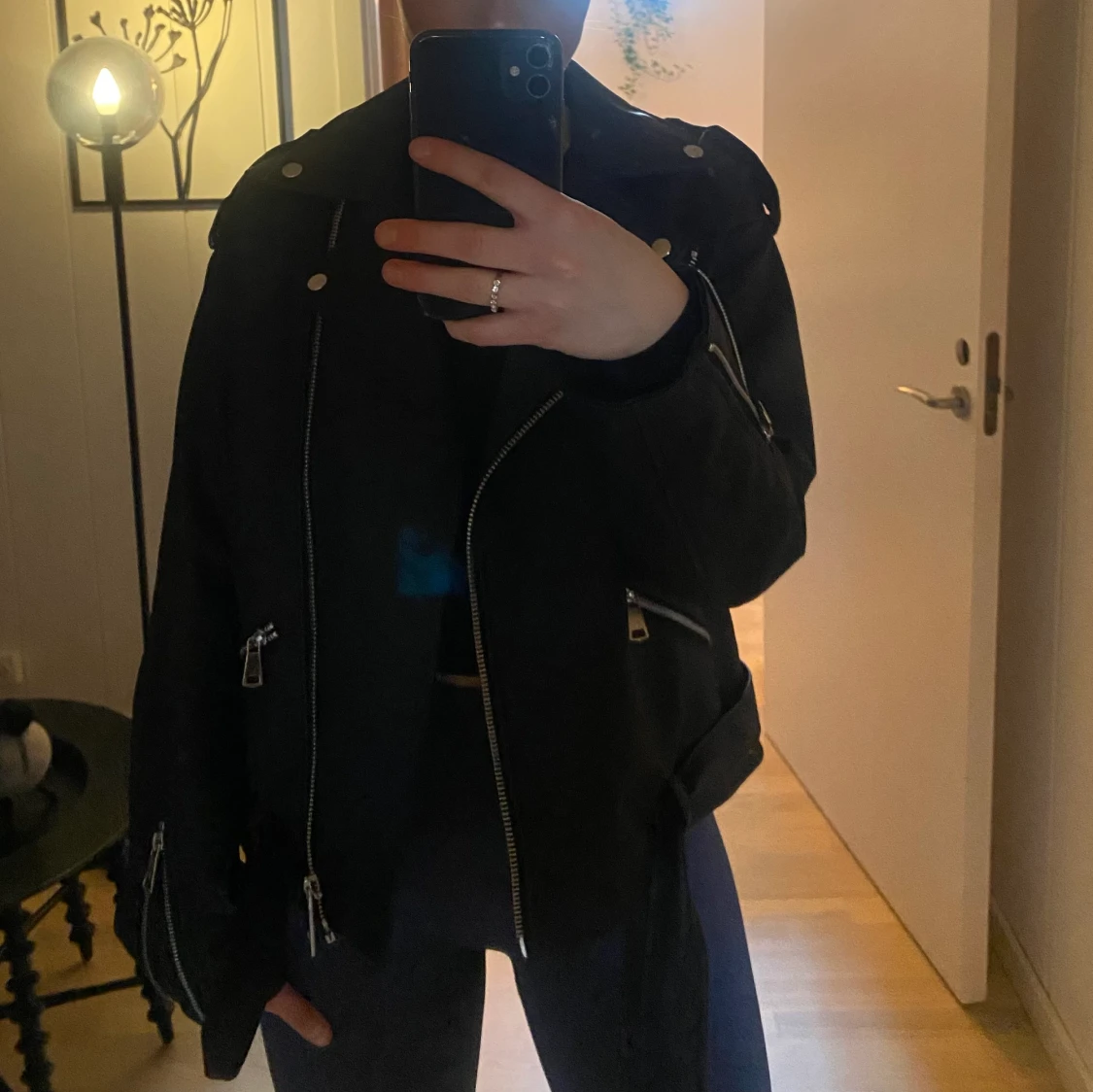 Svart Skinnjacka - 91