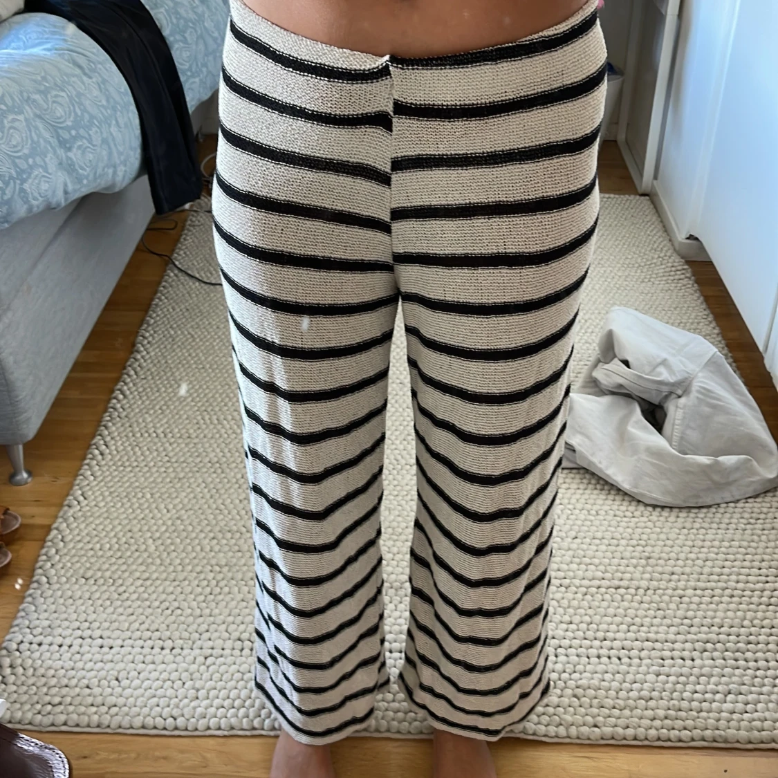 Randiga stickade byxorn från zara - 90