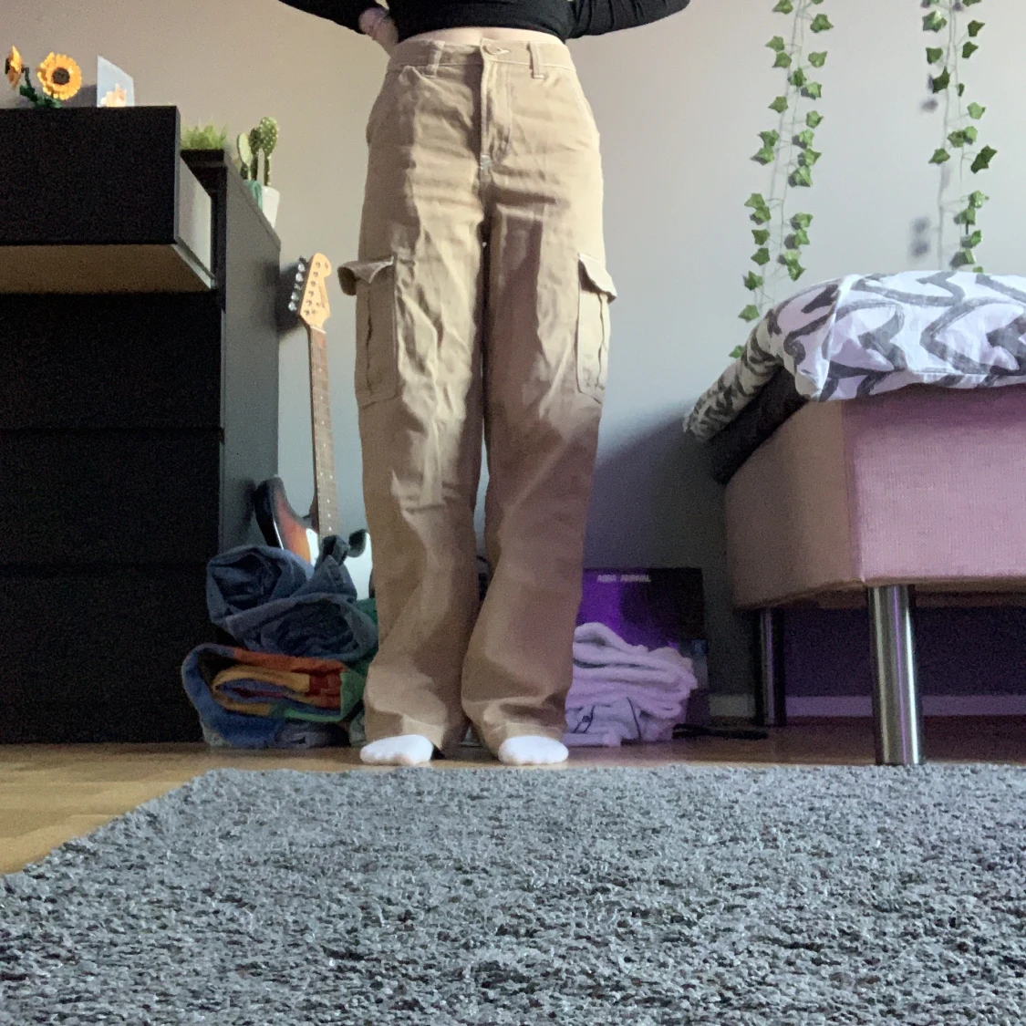 Cargo byxor high waisted 