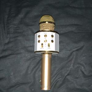 En guldig mikrofon köpt för 299 kr 