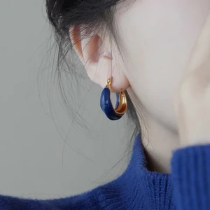 Örhängen - Mörkblå/guldiga örhängen. Oanvända