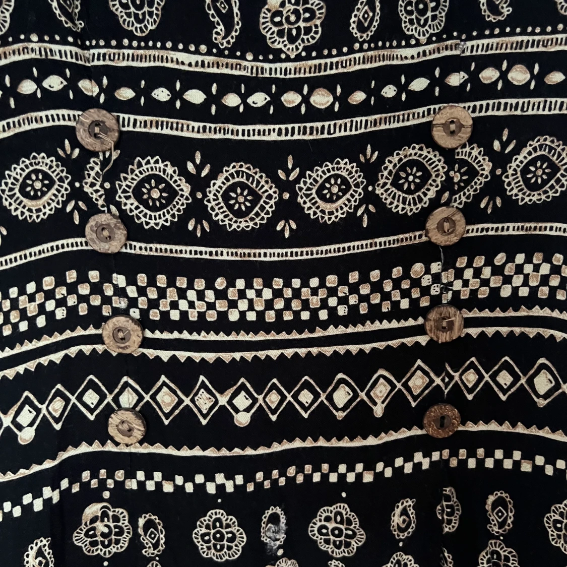 Mönstrad Svart Klänning - 91