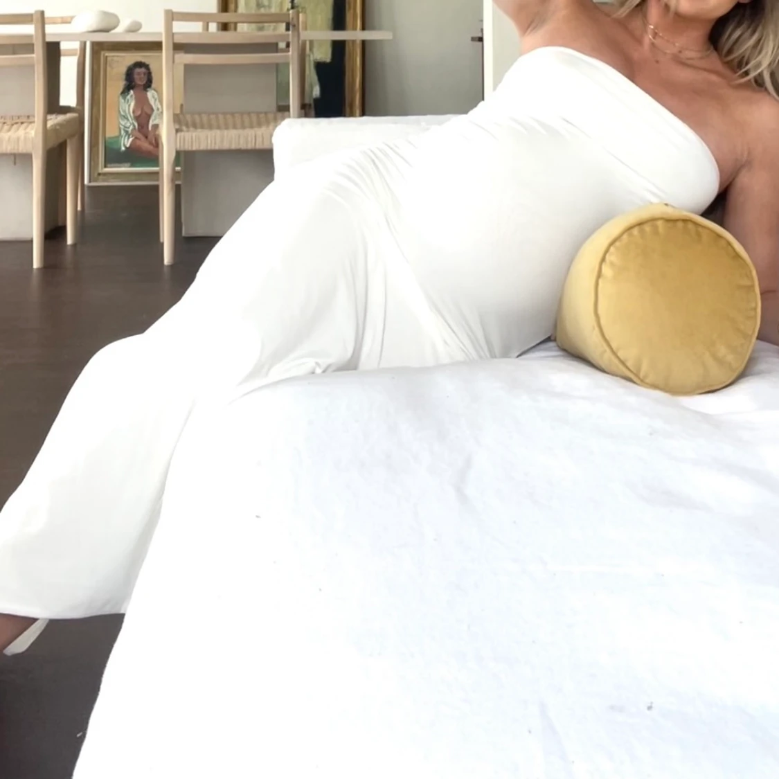 Vit bandeau klänning tubklänning asos 38 långklänning