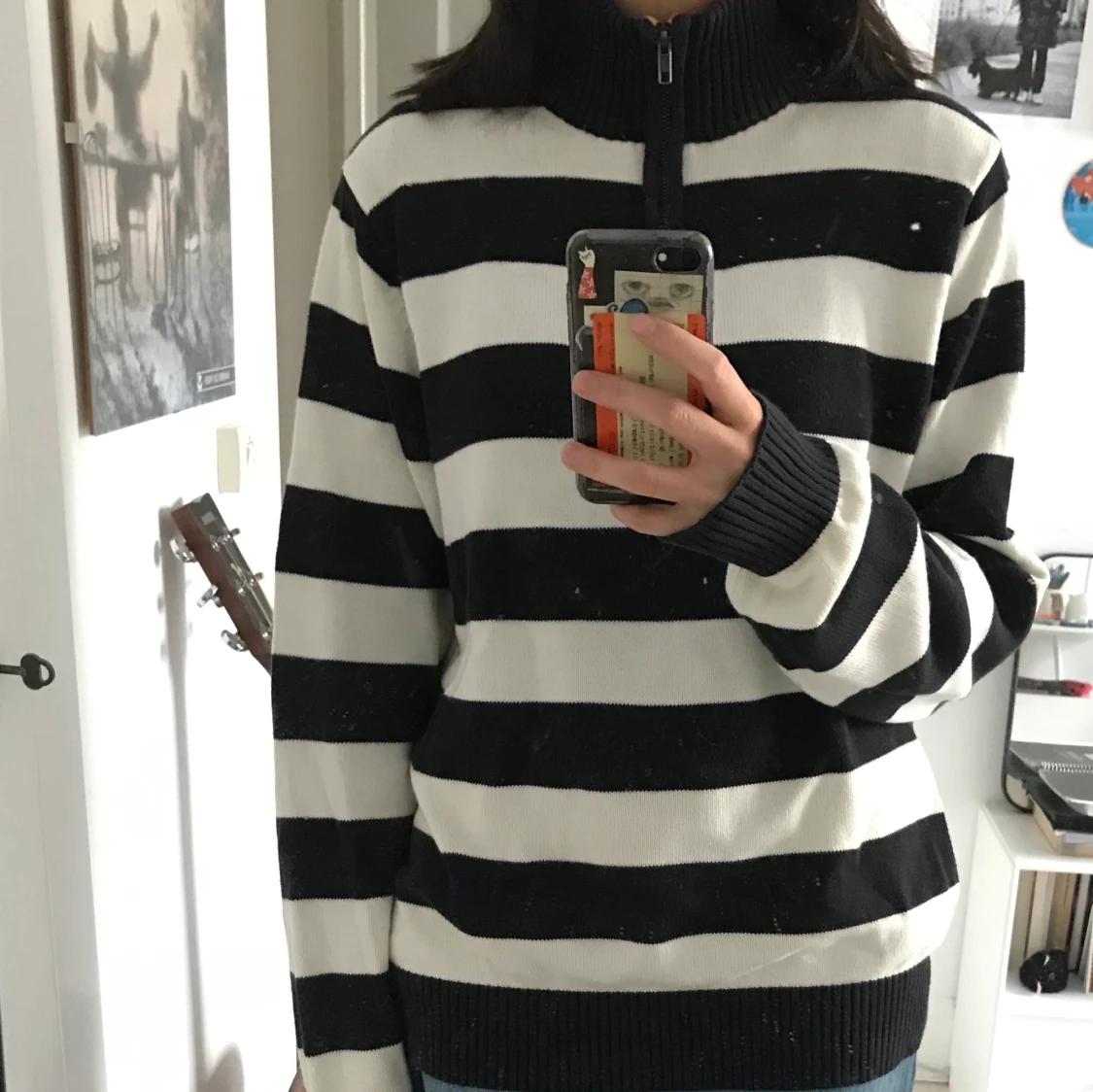 Blårandig tröja - 90