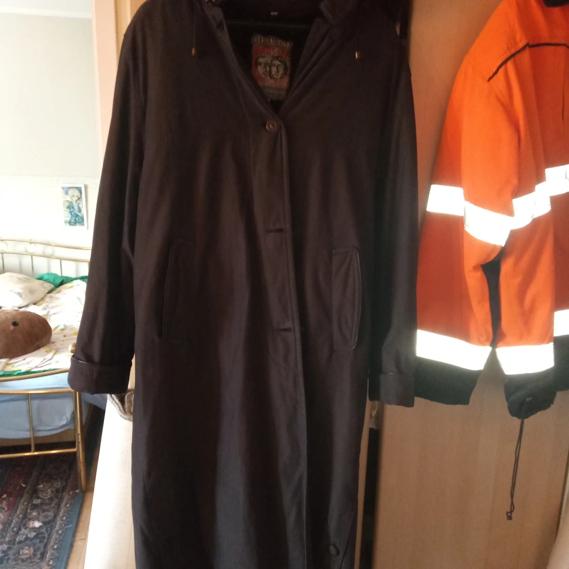 Blå damkappa fodrad stl 44.