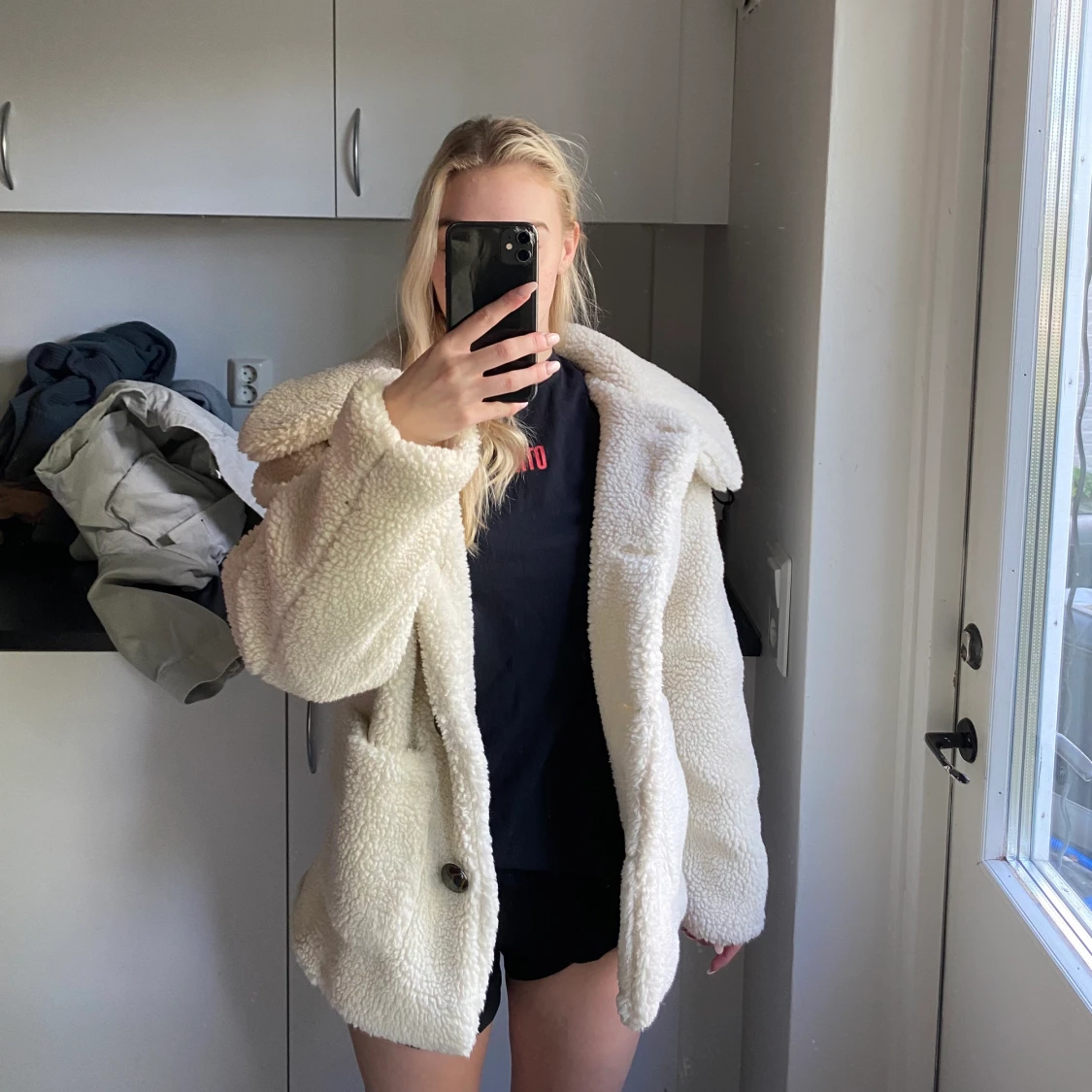 Vit teddyjacka från Zara - 90