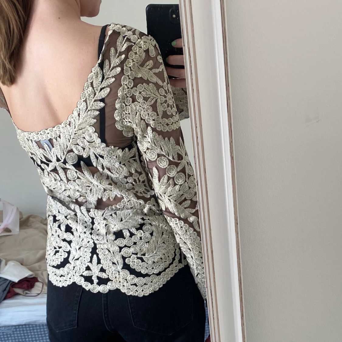 Guld/beige topp strl S - 90