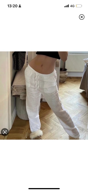 hm linnebyxor  - linnebyxor från hm som endast är testade därav nyskick, lånade bilder skickar egna vid intresse säljer ej under 300kr och tar endast swish!