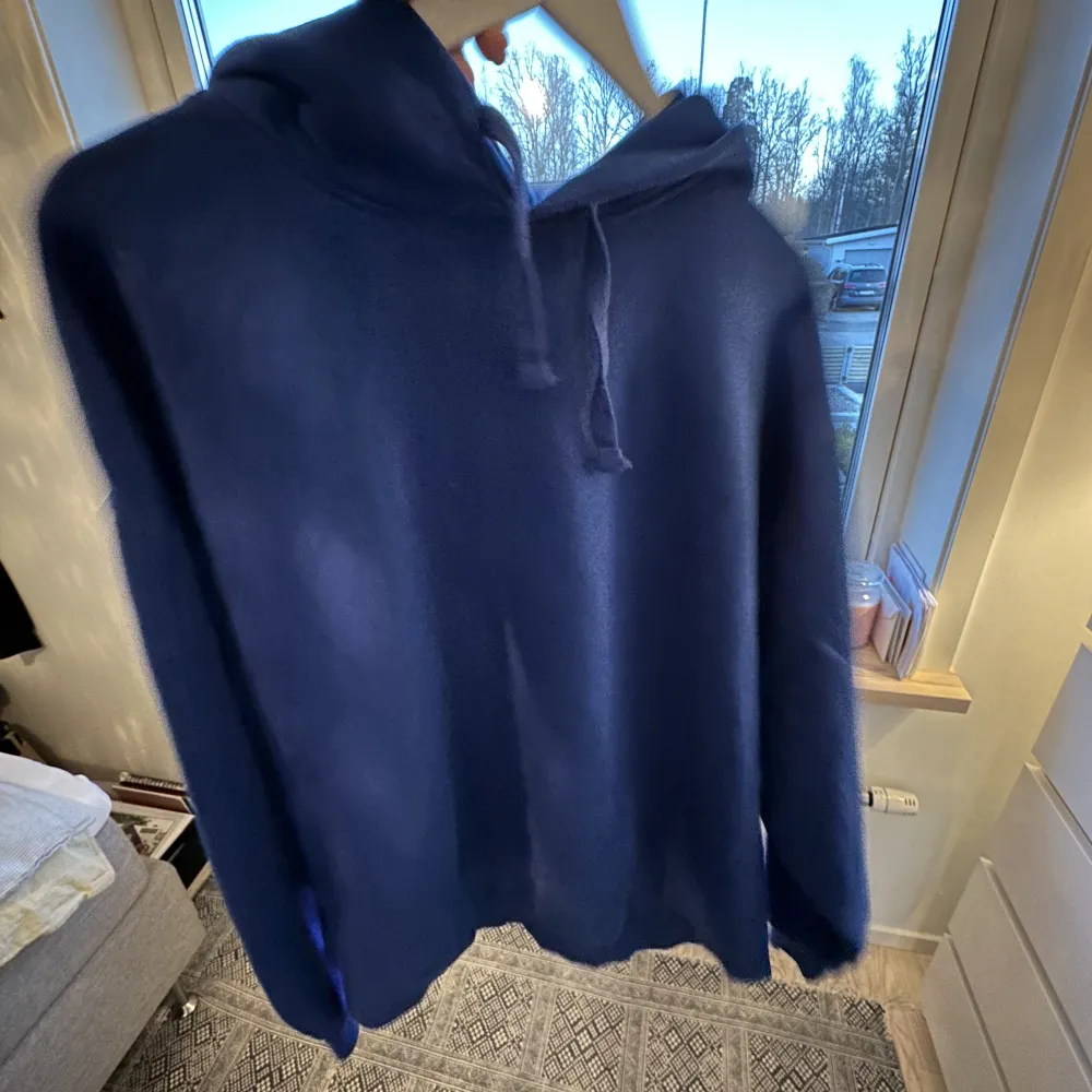 Blå hoodie från zara. Tröjor & Koftor.