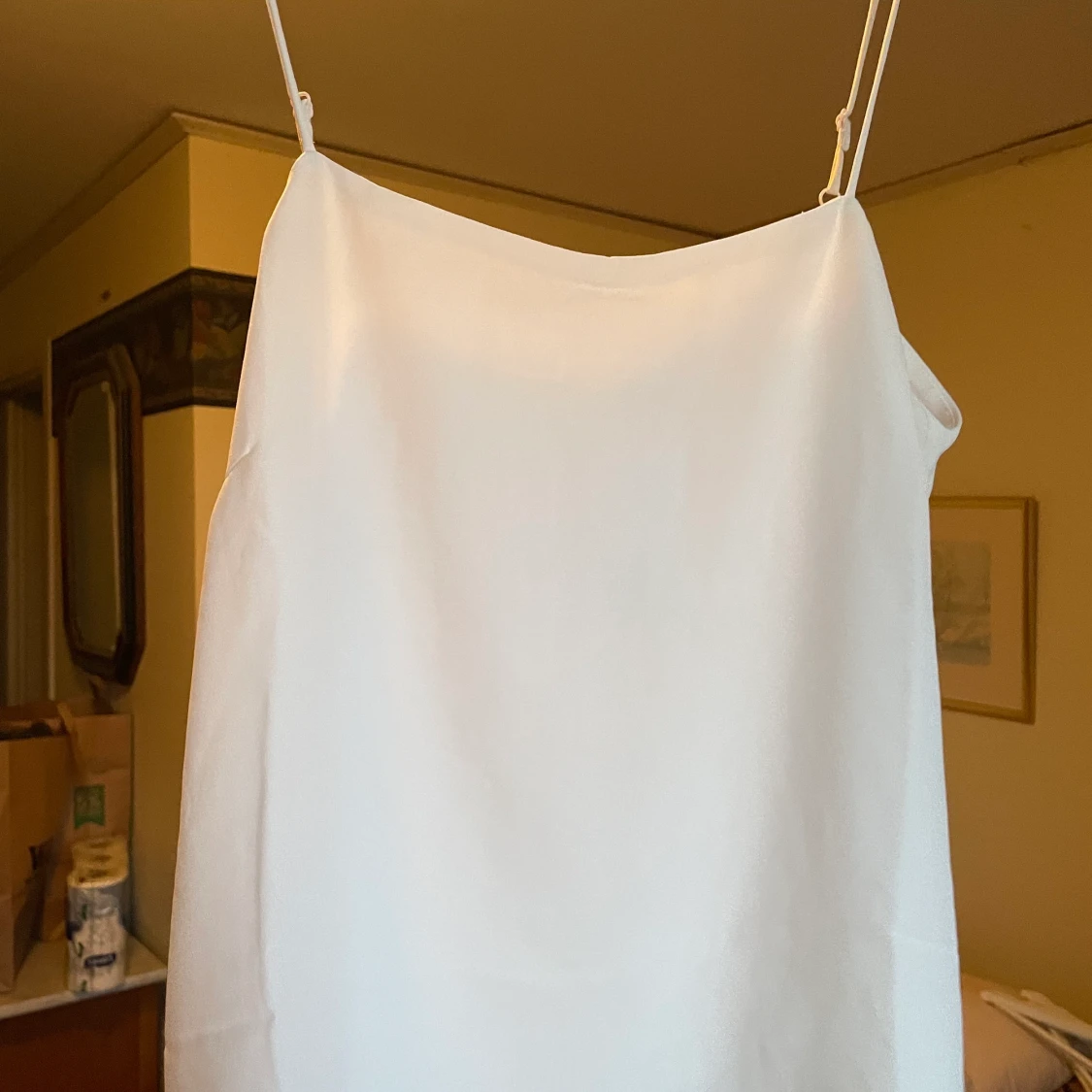 Vitt creppat linne - 90