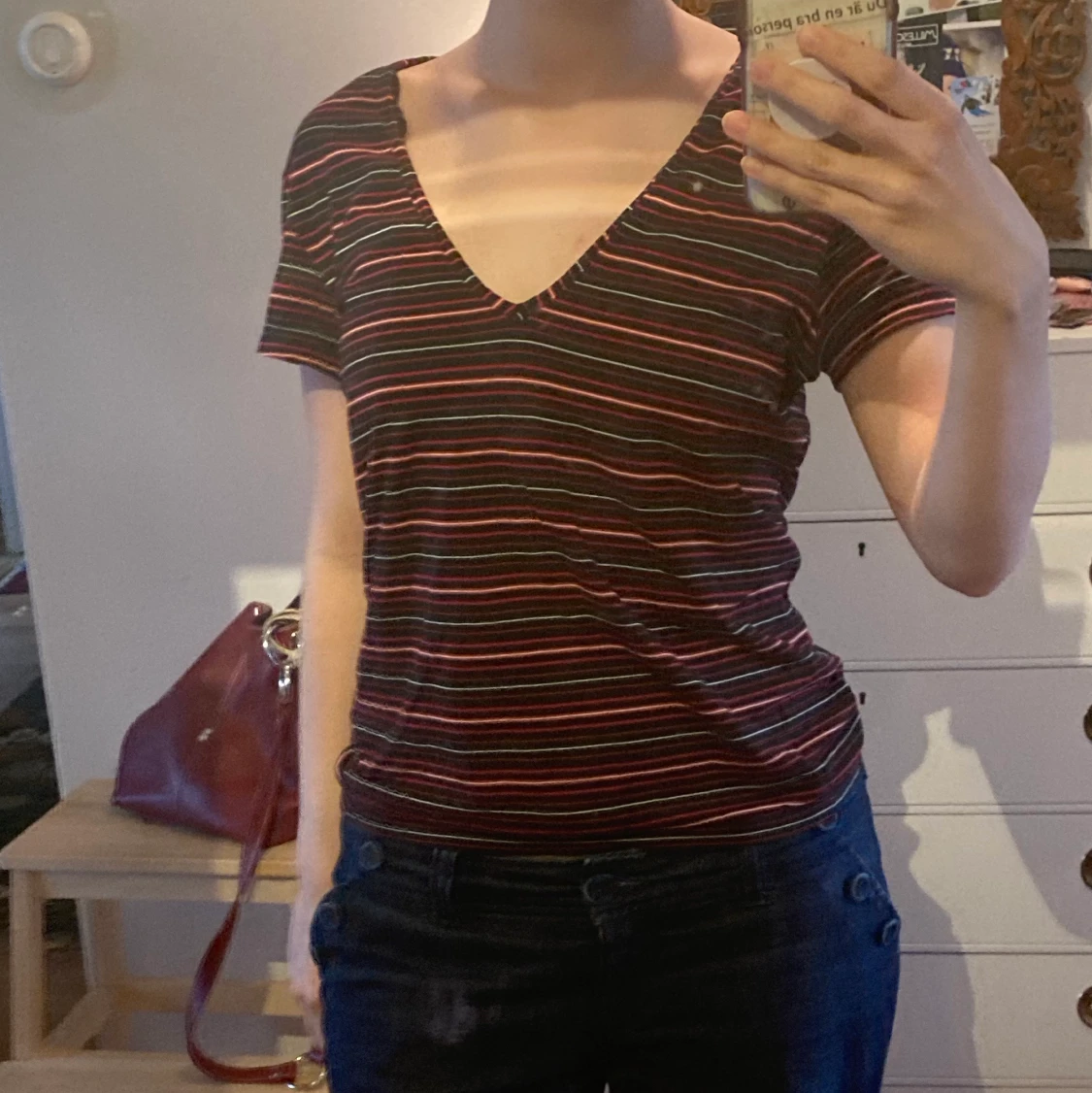 Snygg Randig tröja med urringning - 90