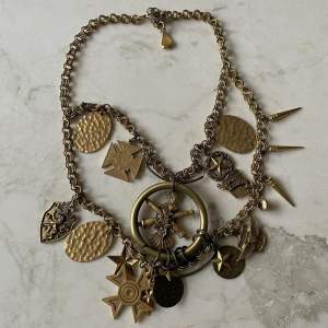 Yochi NY Chunky Nautical Themed Necklace  Brass Gold  Gently worn 
