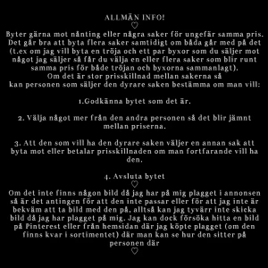 INFO! PAYPAL WORKS TO❤️ - Mina mått: Längd-160cm • Byst-90cm • Arm (mitten av axeln till handled)-55cm • Innerarmsmått-49cm • Midja-64cm  Höft-95cm • Ben längd (från midja till fotknölen)-94cm • Innerbensmått-69cm • Fot:24cm  Storlekar: Kläder: Xs-S, oversized M-XL  Skor: 37/38   