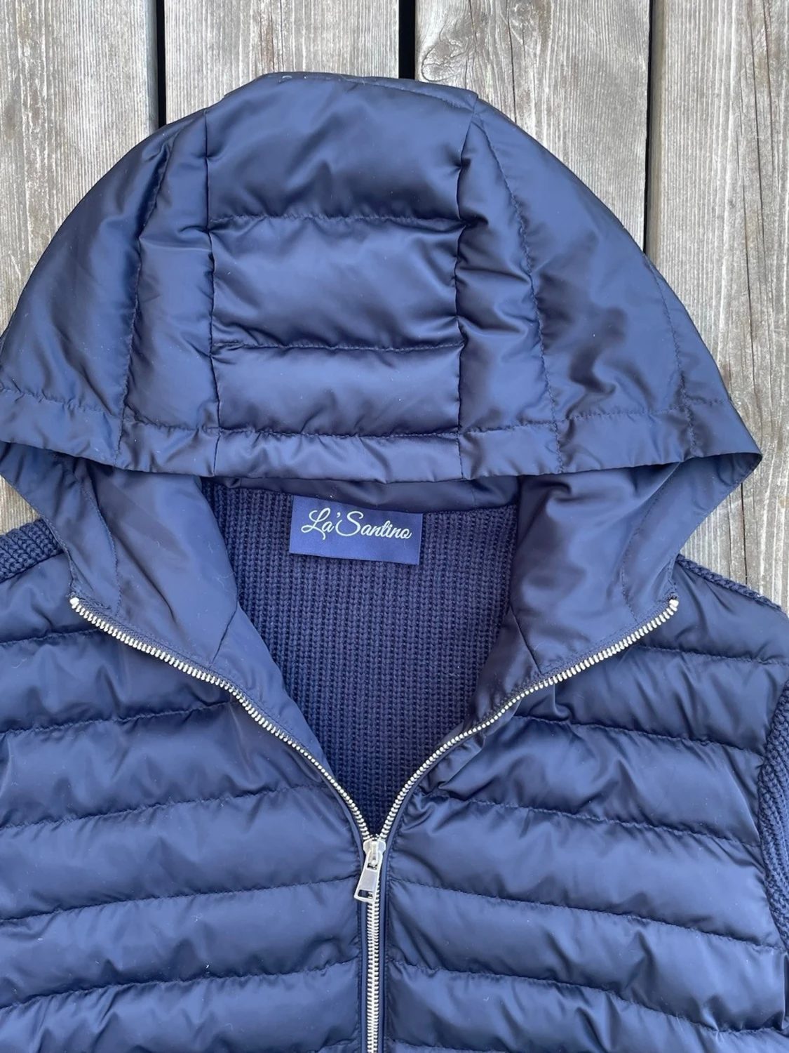 La Santino Quiltad Cardigan med Luva – Marinblå | Strl XS - 1