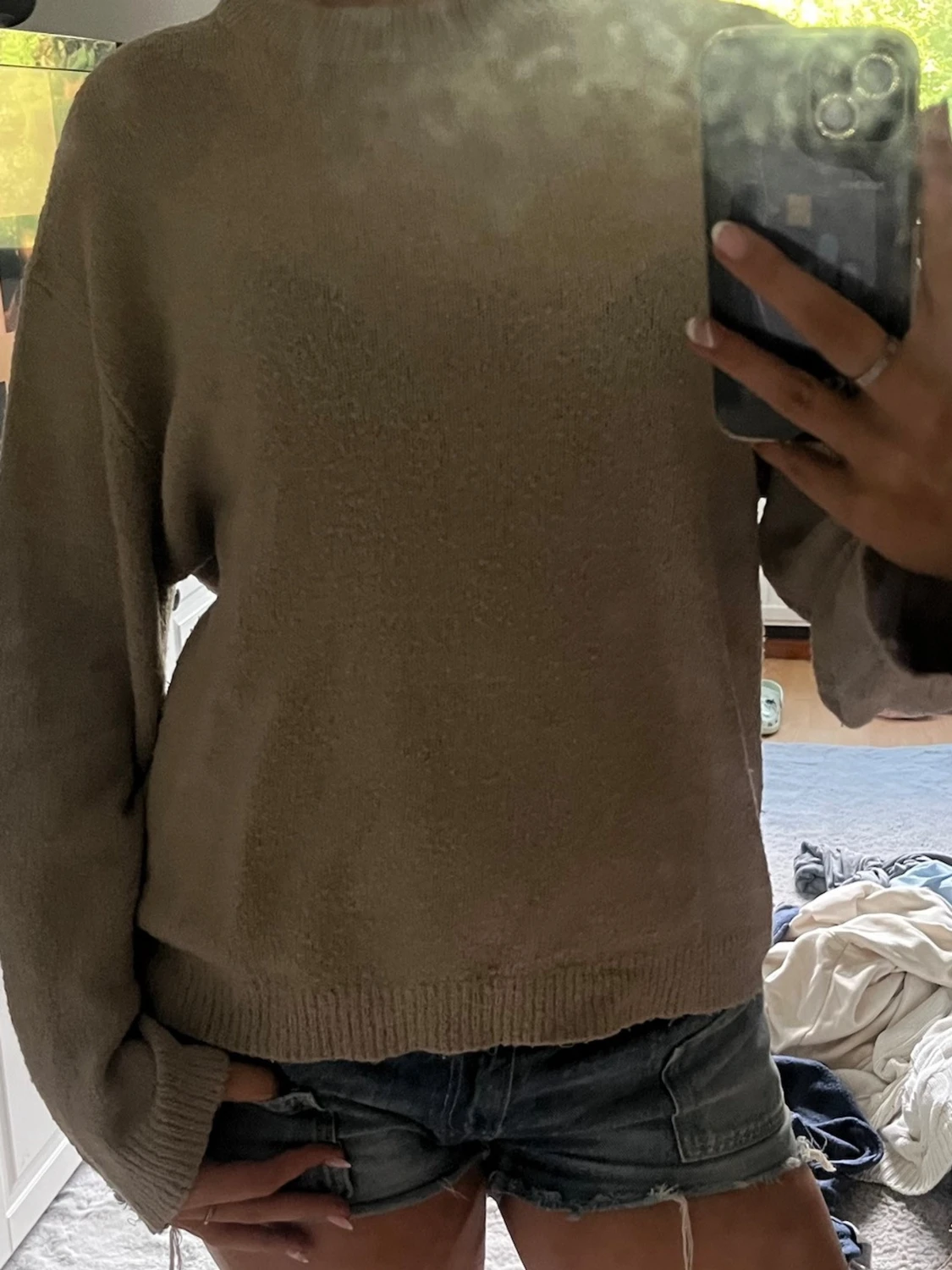 Beige stickad tröja 157 - 2