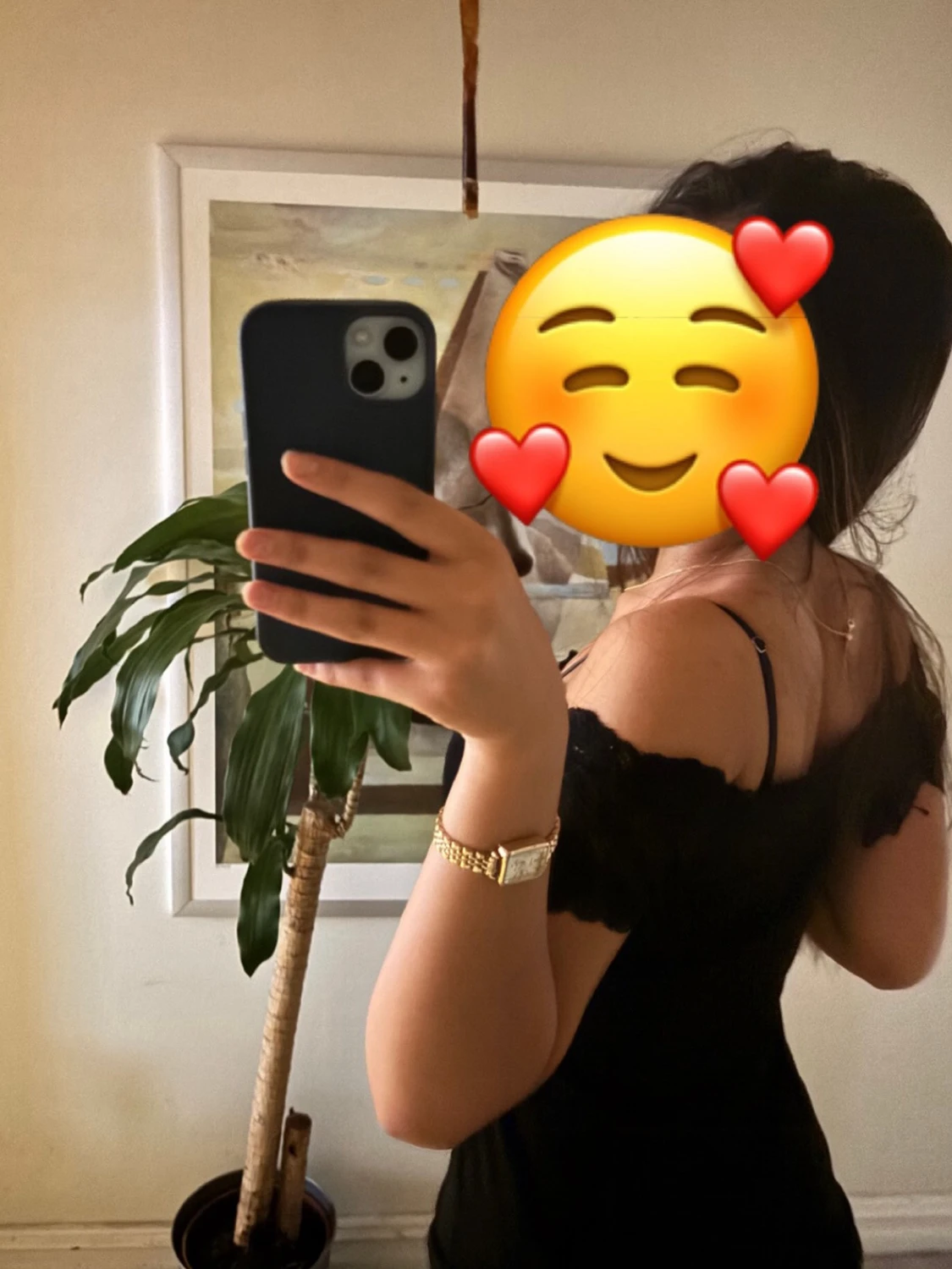 Svart offshoulder topp med spets - 1