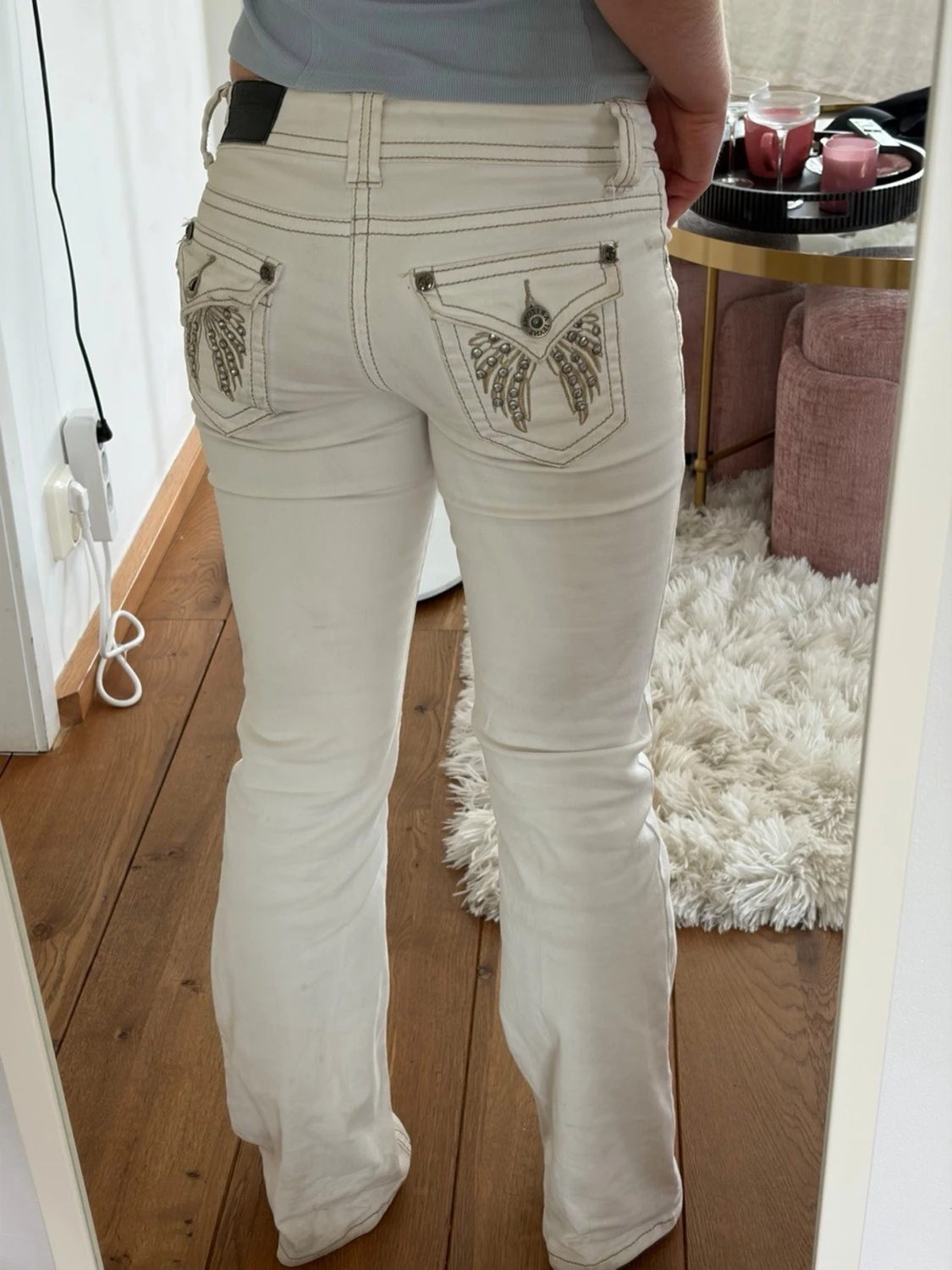 Vintage Lågmidjade bootcut jeans med fickor - 2