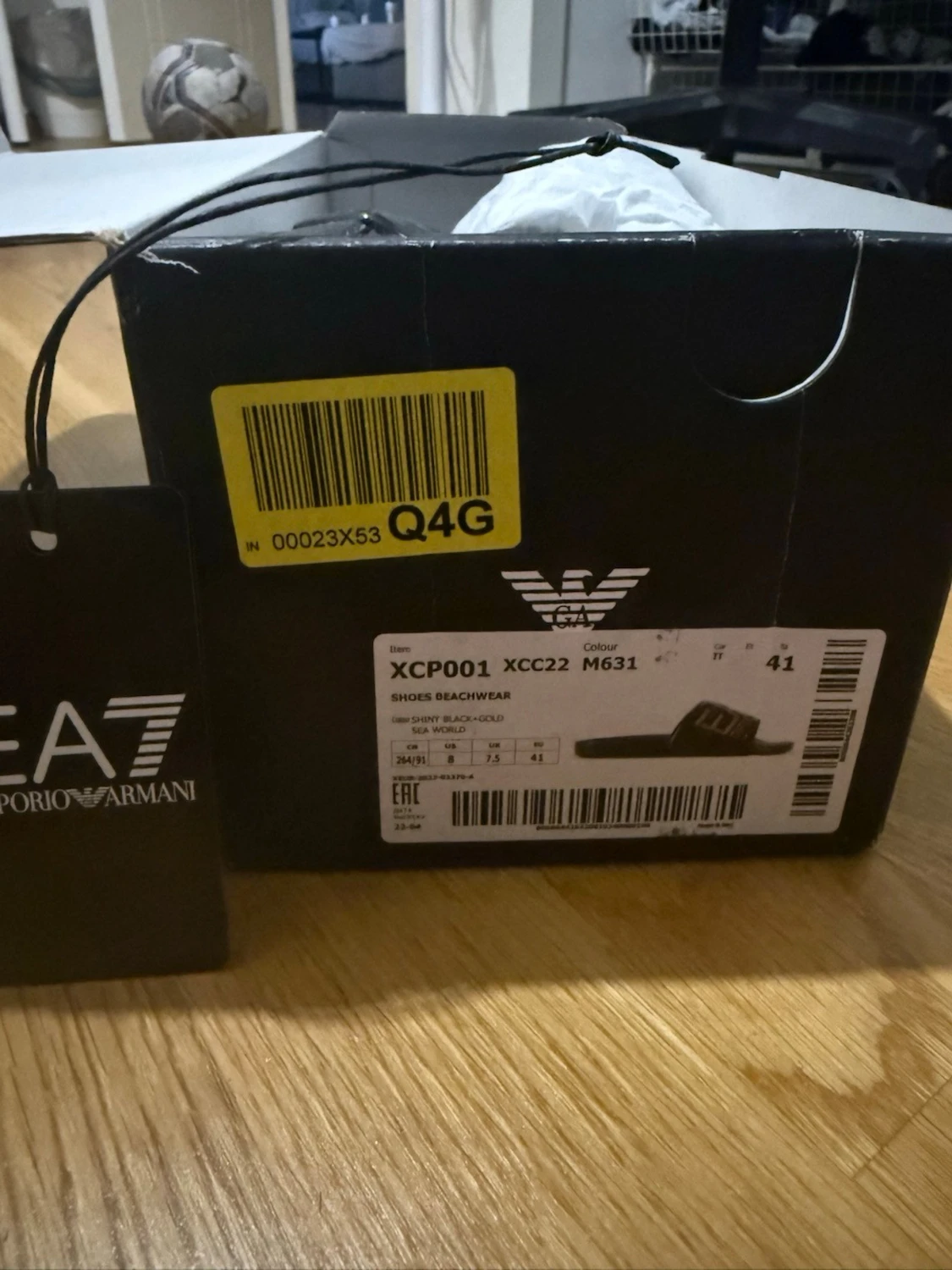 Svarta EA7 Emporio Armani tofflor - 4