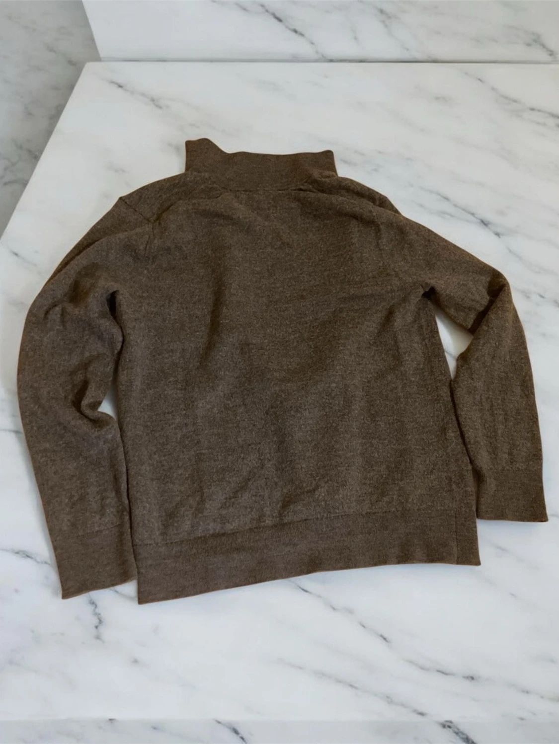 Mörkgrå stickad full zip med krage - 1
