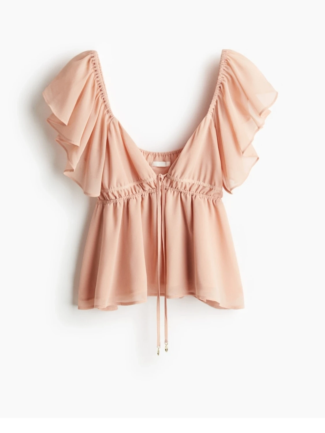 Ljusrosa volangblus från H&M strl S