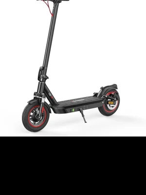 Svart elsparkcykel med röda detaljer - Säljer en helt ny svart elsparkcykel med röda detaljer och robust ram i metall. Den har stora opunktersbara hjul, vikbar design och skivbroms bak. Perfekt för smidig transport i stan och enkel att ta med tack vare hopfällningsfunktionen.