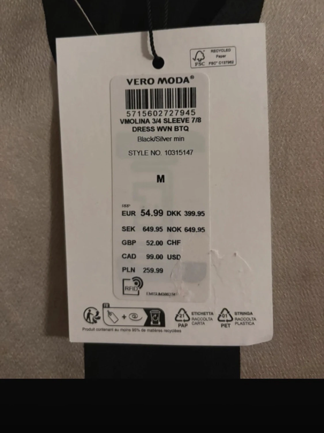 Randig långklänning med v-ringning - 2