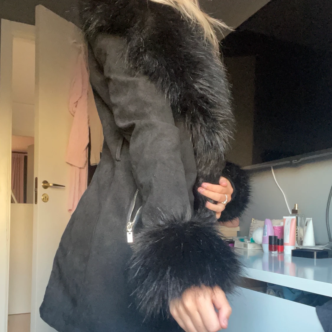 Fake päls kappa - 90