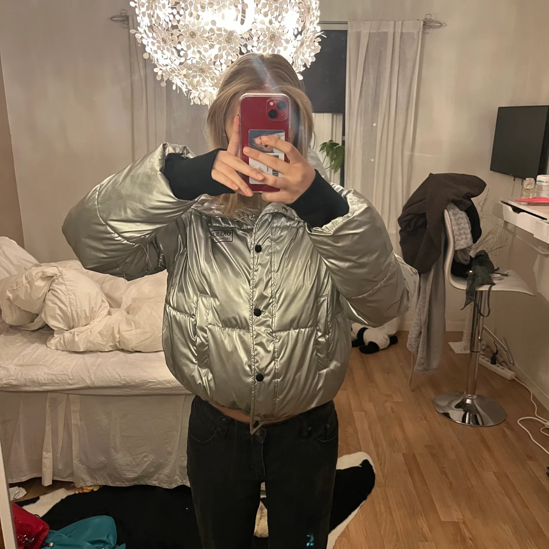 Silver pufferjacket - 91