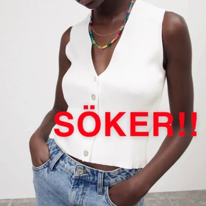 Stickad väst zara - SÖKER från Zara!! Tänkt köpa ett tag men nu är den helt slutsåld, snälla hör av er om ni har denna!! 💞💞
