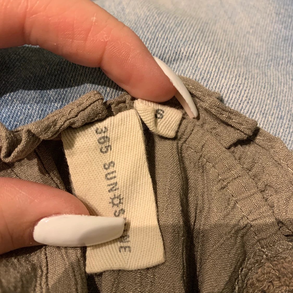 Grön/brun blus  - 91