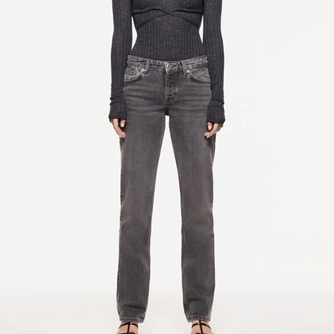 Straight Unit Mid Grå Zara Jeans - 91