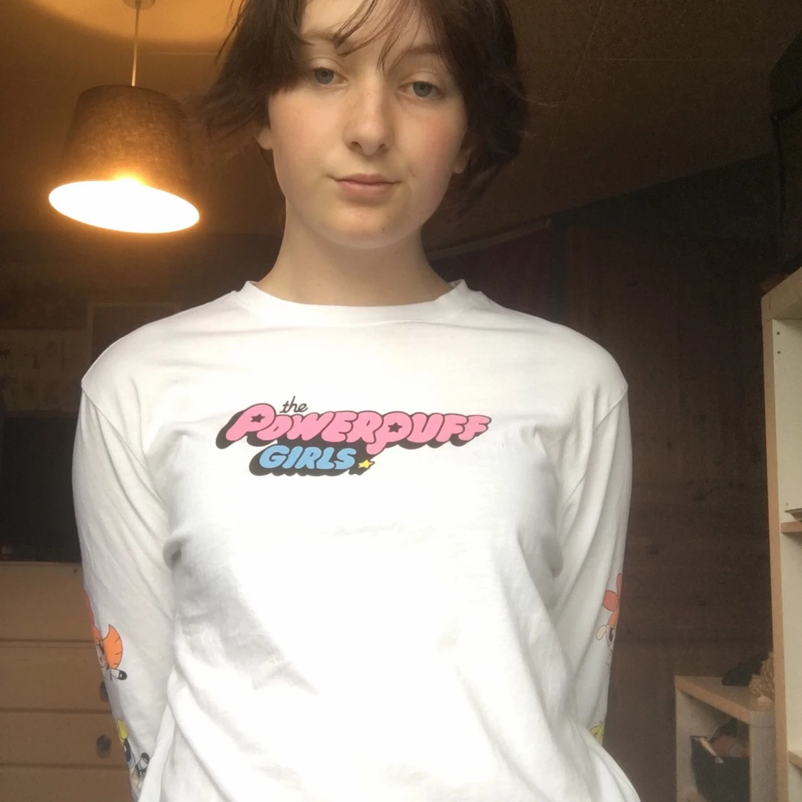 Vit långärmad tröja - 90