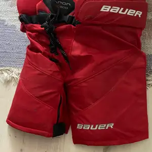 Ett par hockey byxor , Bauer , Armbågsskydd Reebok. Handskar Bauer . Allt passar en pojke på 9-10 år ca 150 lång .alltihopa 250kr eller buda 