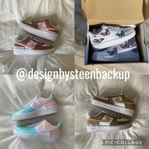 Custom Af1🤍🤍 - Tar emot beställningar av custom skor! Valfri design, färg och storlek. Använder angelus läderfärg, den bästa på marknaden. Kontakta mig här eller på Instagram vid beställning eller frågor om pris osv🤍