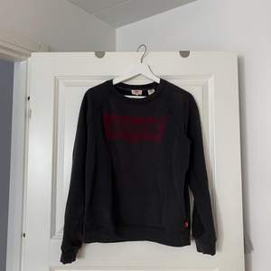 Vintage-inspirerad tröja från Levi’s som är mörkgrå med slitningar runt om tröjan. Köparen står för frakten!🤍
