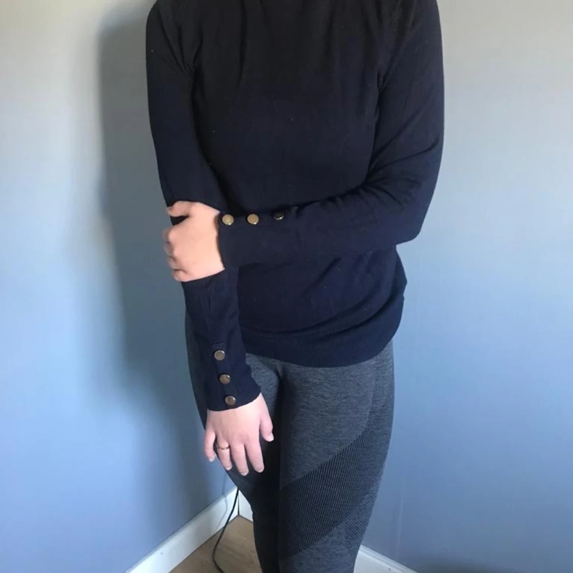 Skön långärmad polo tröja strl L  - 91