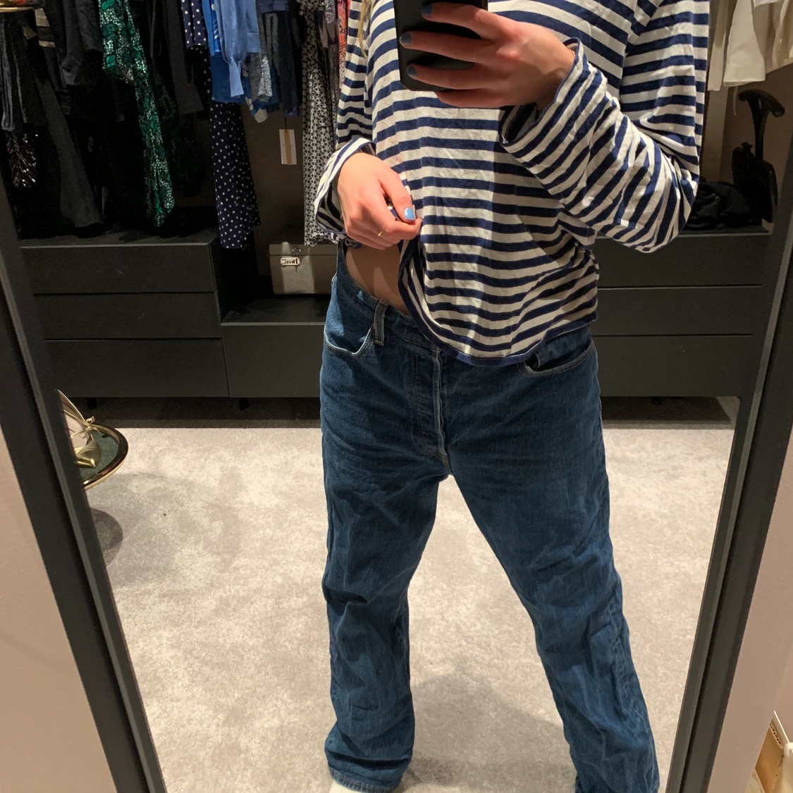 Blå randig tröja💙🤍💙 - 90