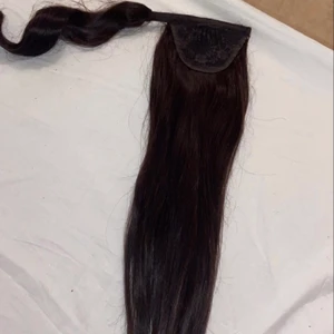 Ponytail - Mörkbrunt, äkta hår, 50cm långt, som nytt