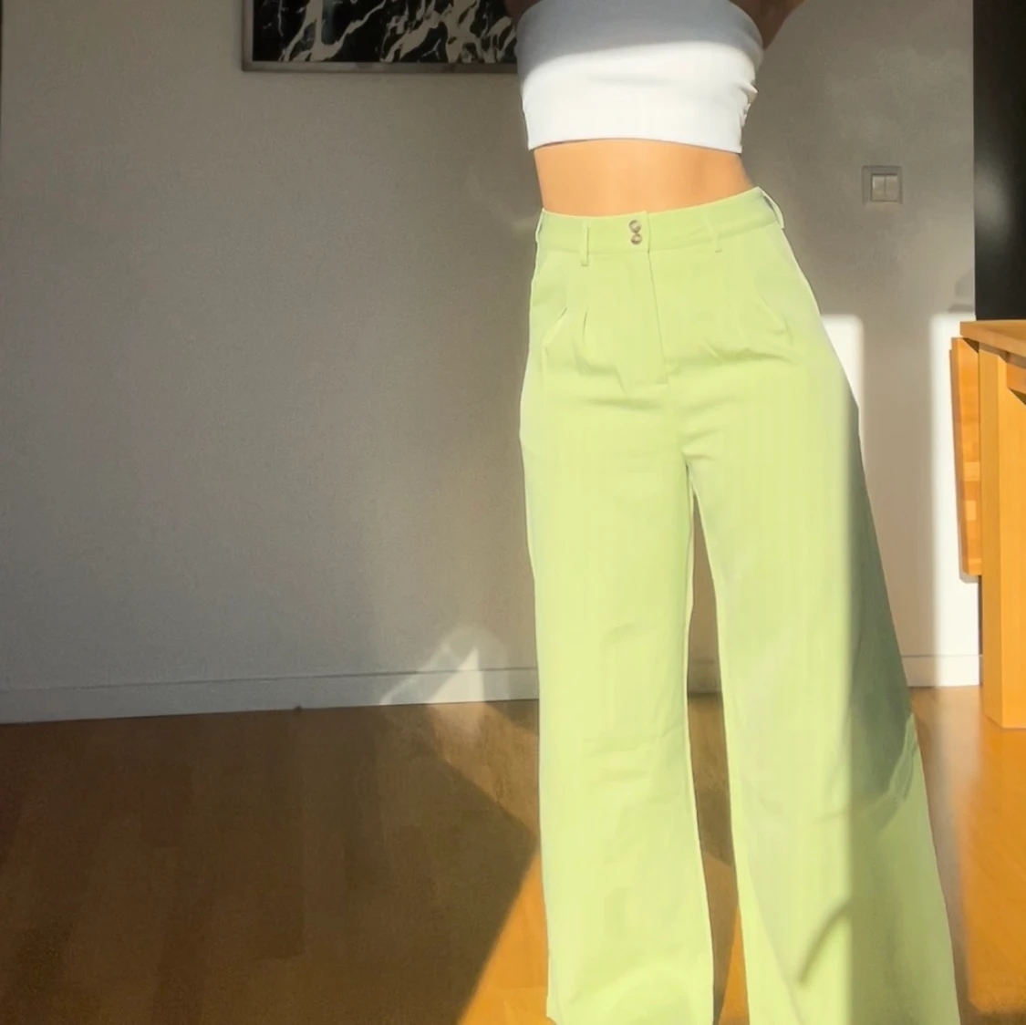 Ljusgröna kostymbyxor - 91